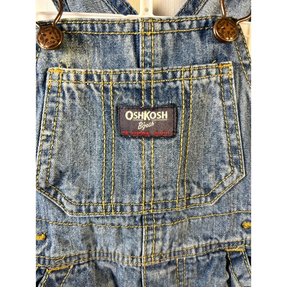 OshKosh B'gosh 9m Baby Boys Denim Bib Overalls Shortalls‎ Medium Wash 9M